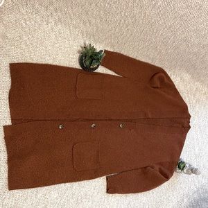 Oversized Burnt Orange Sweater Cardigan